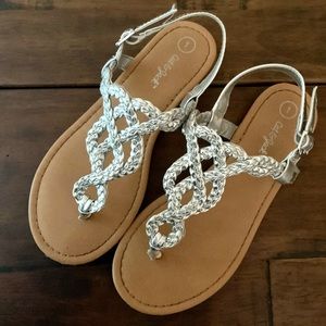 Cat & Jack Silver sandals - EUC - Size 1